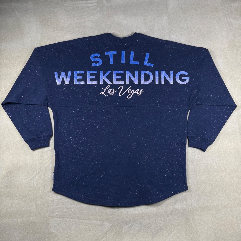 Spirit Jersey MGM Resorts Las Vegas Still Weekending Navy Glitter Shirt M